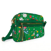Flora Borsa con Stampa Floreale Verde