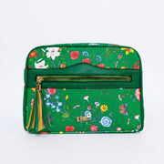 Flora Borsa con Stampa Floreale Verde