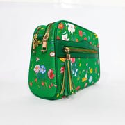 Flora Borsa con Stampa Floreale Verde