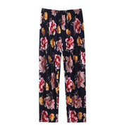 Women's Plus-sized Ice Silk Elastic Pants Cropped Straight