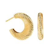 Round Texture Oval Earrings Women's Retro