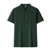 Ice Silk Seamless Polo Shirt Men's Cool Light Luxury Short Sleeve