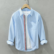 Men's Casual Woven Oxford Long-sleeved Shirt