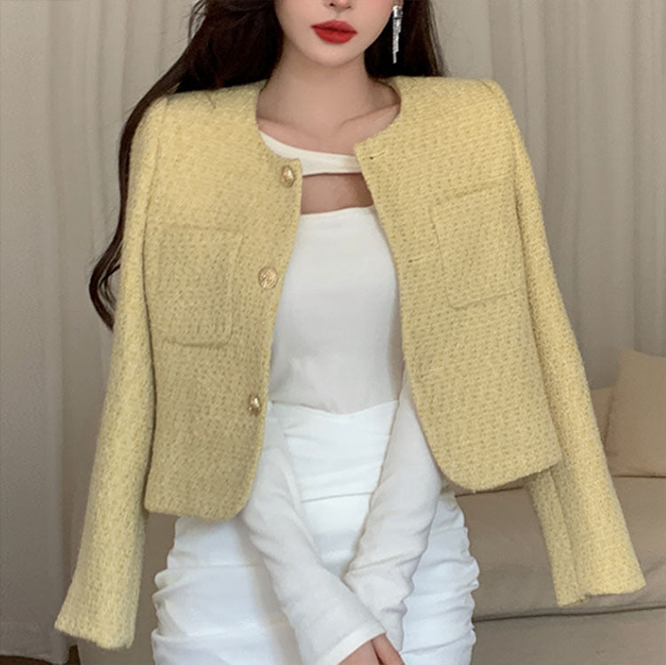 French Style Jacket Women's Coat Tweed