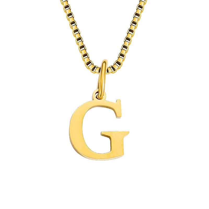 26 English Letter Necklace Titanium Steel Women's
