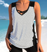 Women's Printed Split Boxer Swimsuit