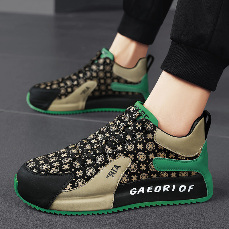 Bag Raise The Bottom Flower Cloth Casual Shoes Men