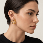 Chunky Knot Orecchini in Acciaio Dorato