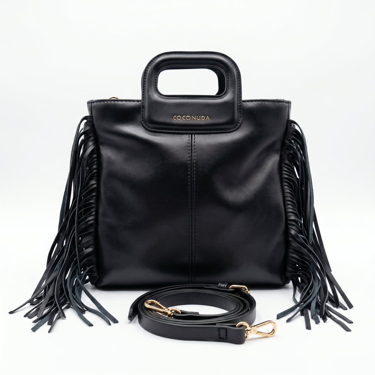 Coconuda Borsa Tote con Frange, Manico Strutturato e Tracolla Removibile