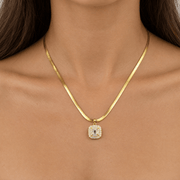 Firma Collana Herringbone Oro con Iniziale
