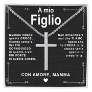 Collana Croce - A Mio Figlio con Amore Mamma.