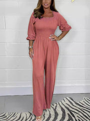 Women's Comfortable Elastic Waist Jumpsuit