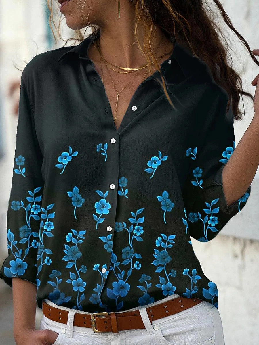 Women's 3D Sequin Gradient Printing Loose Casual Top