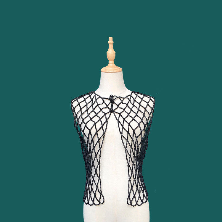 Ins Hand-woven Pearl Vest