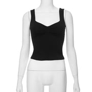 Women's Casual Slim-fitting Patchwork Square Collar Micro Pleated T-shirt