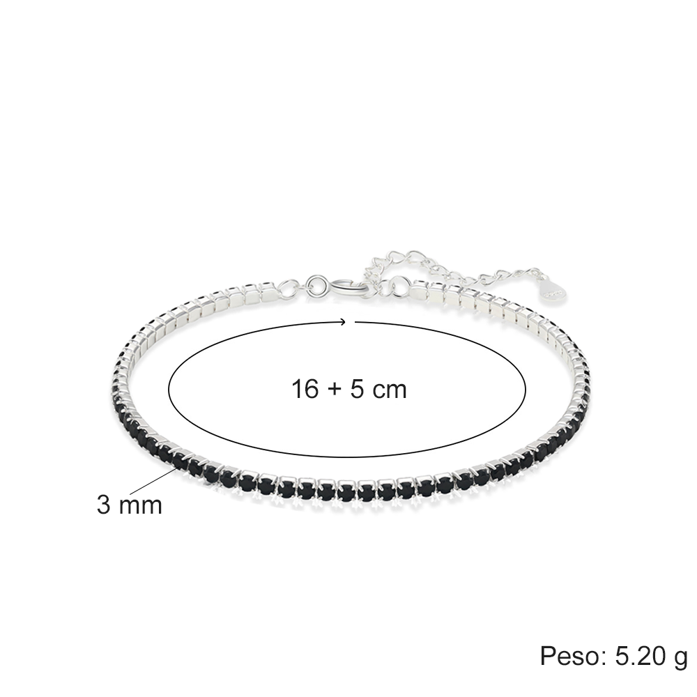 Bracciale Tennis Nero - Caro Figlio