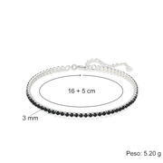 Bracciale Tennis Nero Compleanno - 60 anni