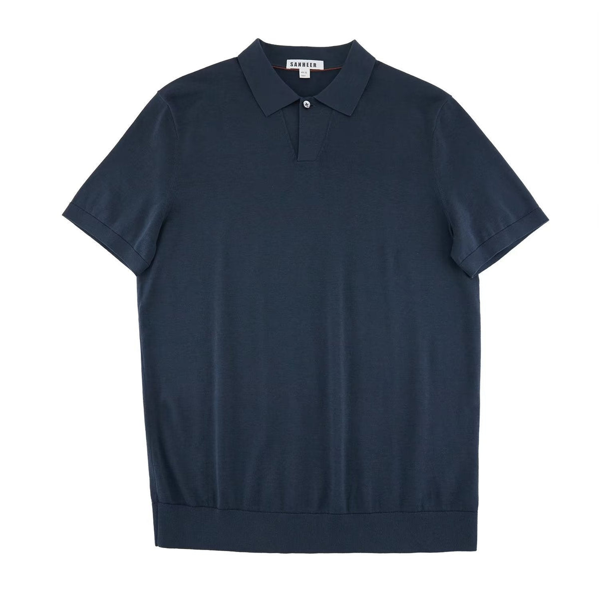 Men's Summer Casual Stylish Solid Color Slim Fit Knit Short Sleeve Lapel Half Sleeve