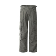 Loose Casual Drawstring Ankle-tied Multi-pocket Cargo Pants Men
