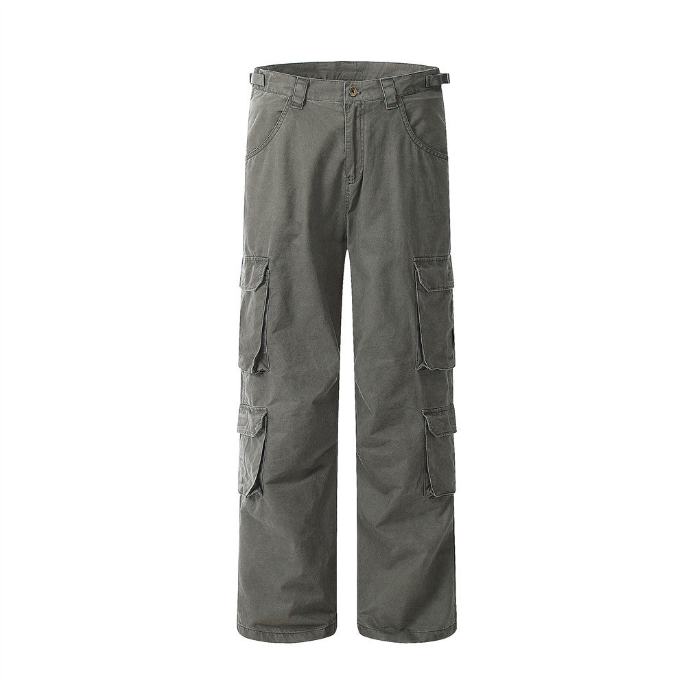 Loose Casual Drawstring Ankle-tied Multi-pocket Cargo Pants Men