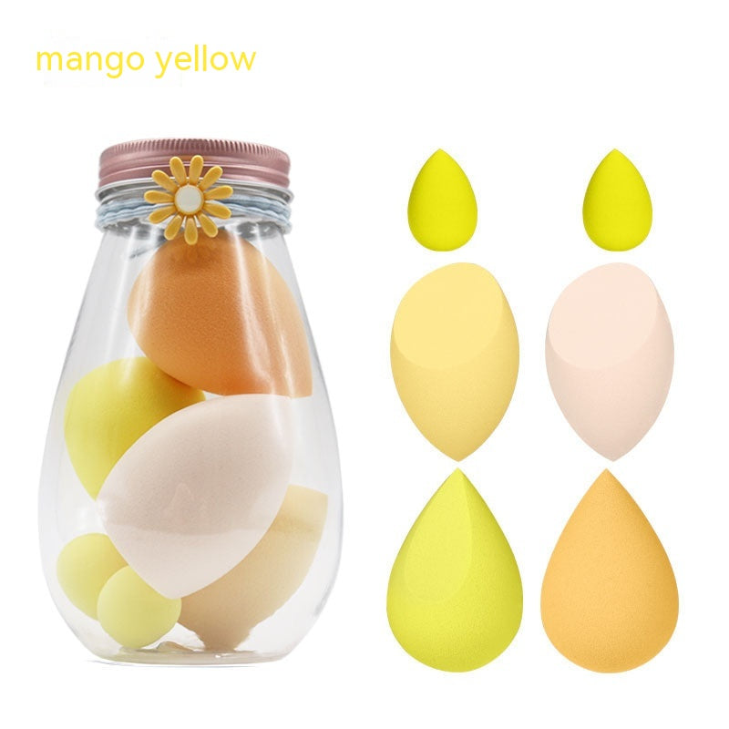 Foreign Trade Makeup Puff 7 PCs Canned Cosmetic Egg Suit Drift Bottle Makeup Sponge Soaking Water Bigger Mini