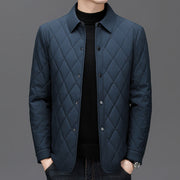 Cotton-padded Middle-aged Business Leisure Warm Single-breasted Lapel Simple Loose Jacket