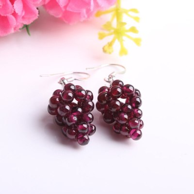 Natural Red Agate Pendant Garnet Grape Type