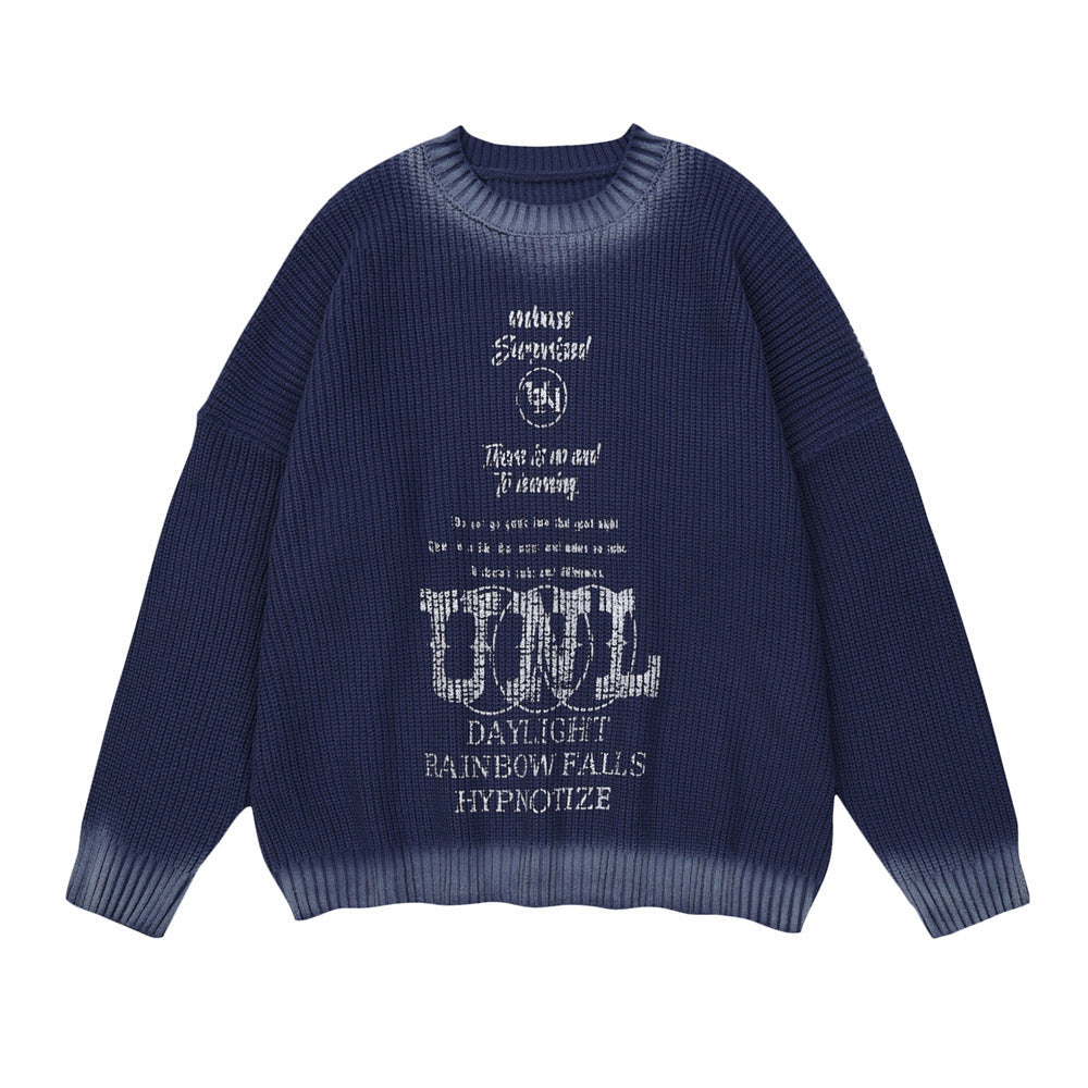 Letter Crew Neck Sweater For Men