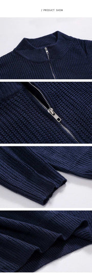 Maglione con Mezza Zip a Collo Alto