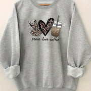 Women's Casual Crew Neck Sweatshirt with Letter Print - Soft Polyester, Machine Washable, Perfect for Spring & Fall, for Autumn, Spring