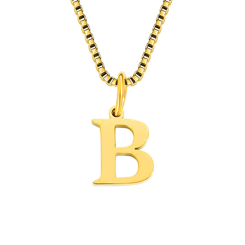 26 English Letter Necklace Titanium Steel Women's