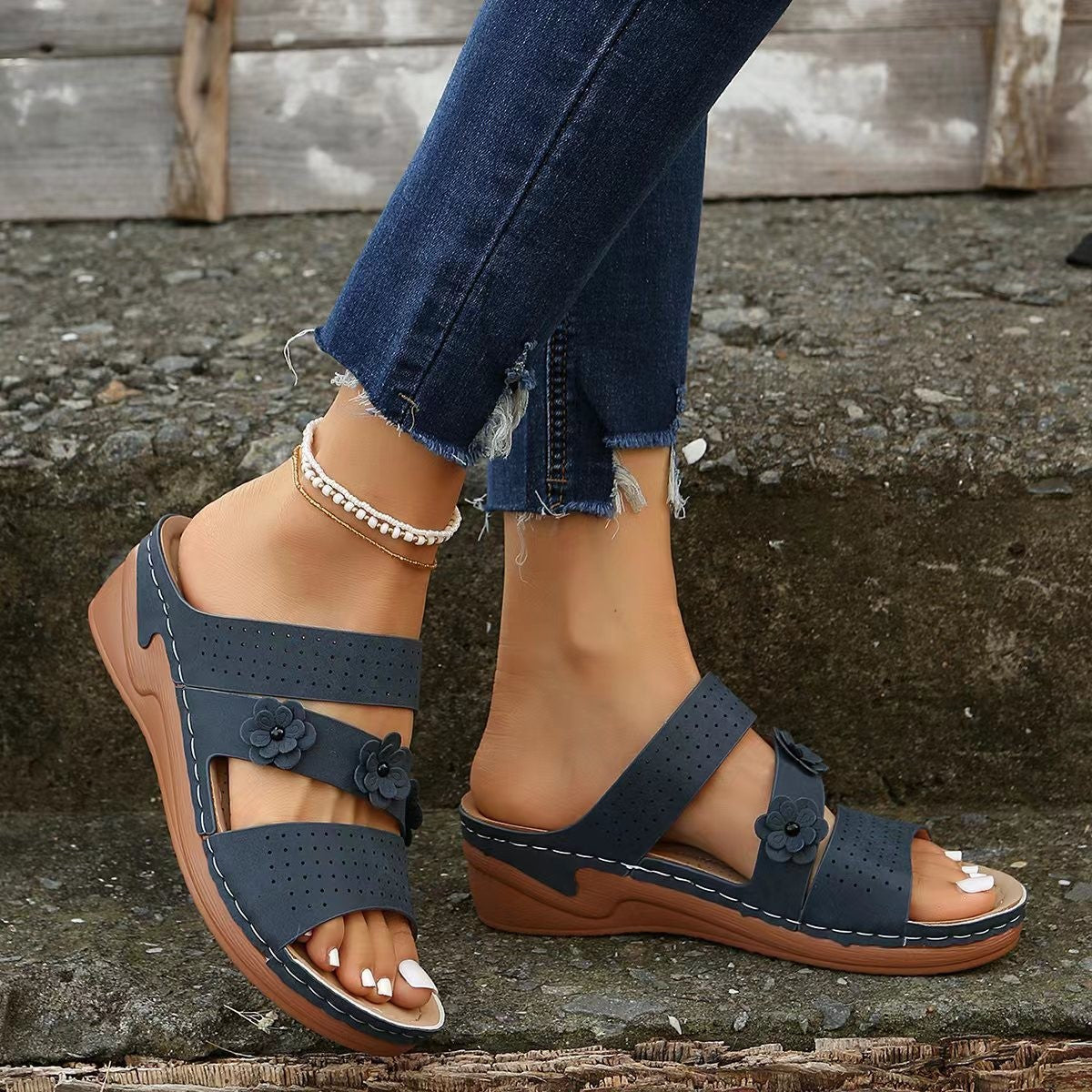 Wedge Platform Sandals With Plus Size Beach