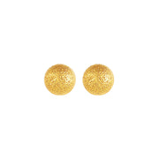 Copper-plated Gold Frosted Glossy Round Mini Ear Studs