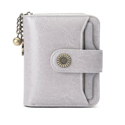 Oil Wax Genuine Leather Lady's Wallet European And American Style