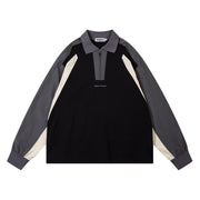 Stitching Thin Lapel Sweater Male