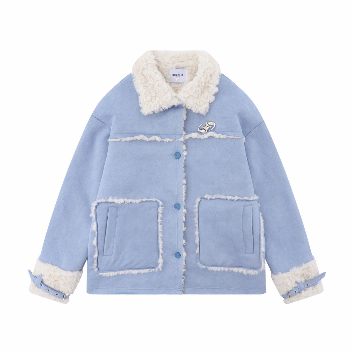 Women's Patchwork Lambswool Lapel Cotton-padded Coat