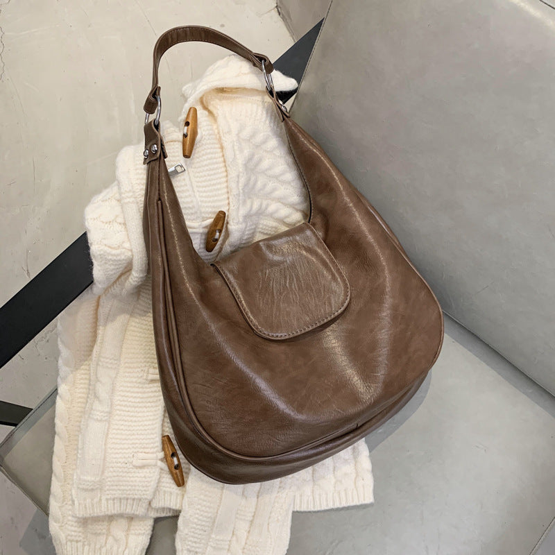 Single Shoulder Bag Class Commuter Soft Leather Tote Large Capacity