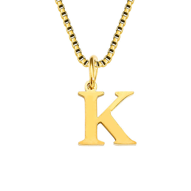 26 English Letter Necklace Titanium Steel Women's