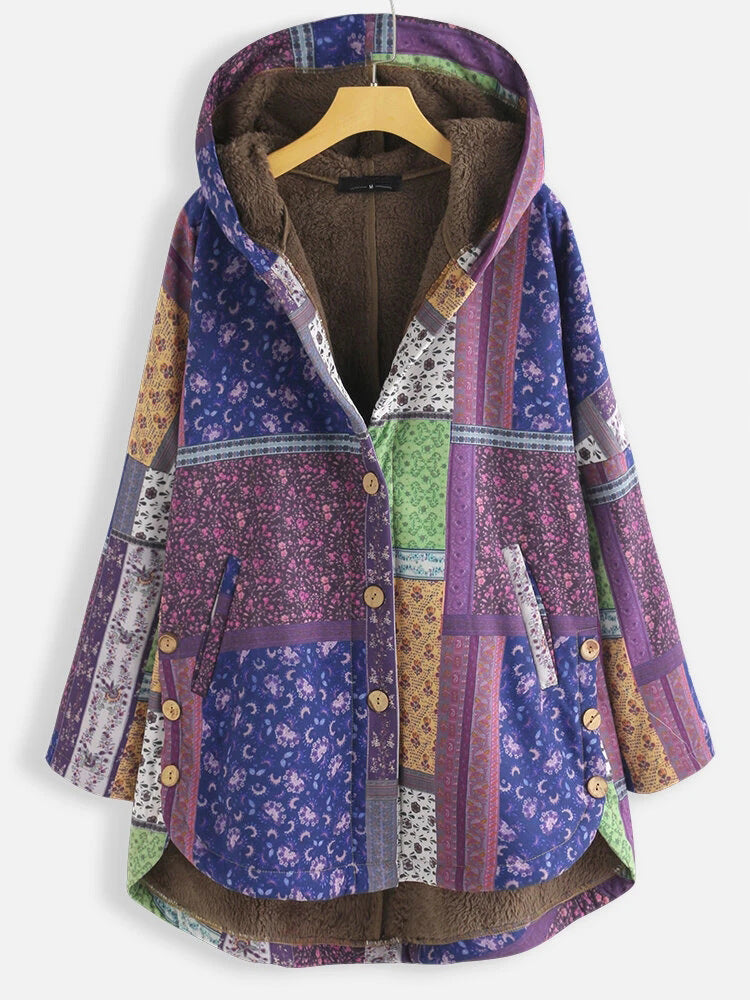 Hooded Loose Plus Size Cotton Coat Jacket