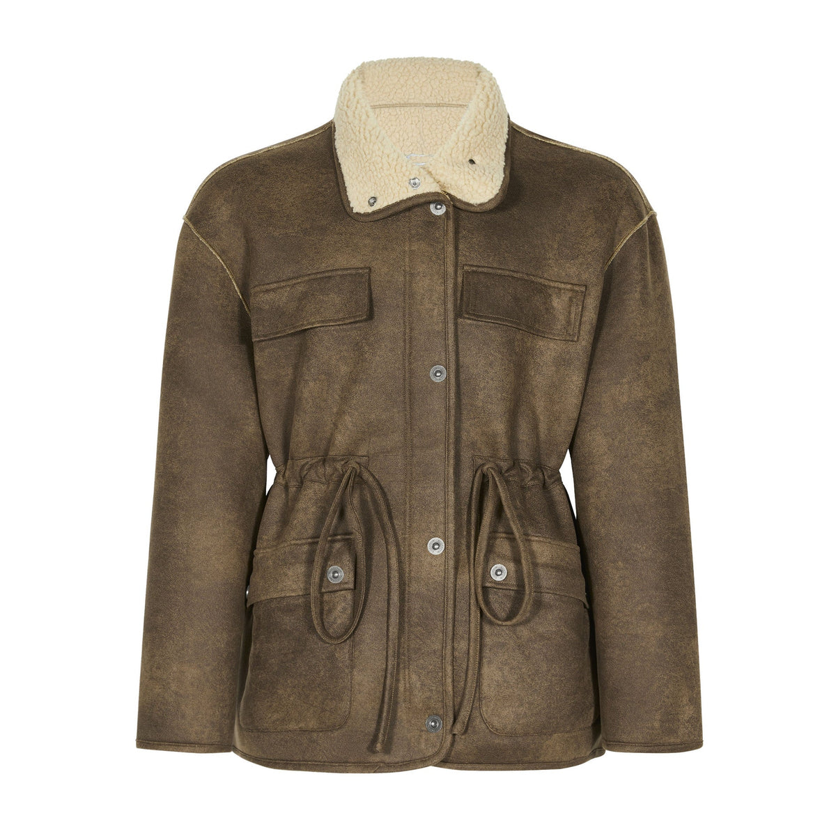 Lamb Wool Lapel Motorcycle Padded Coat Men