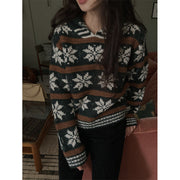 Red Hooded Sweater Winter Women's