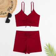 Women's Versatile Minimalist Printed Split Swimsuit