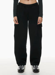 Elastic-waist High Waist Wide-leg Ankle-length Pants