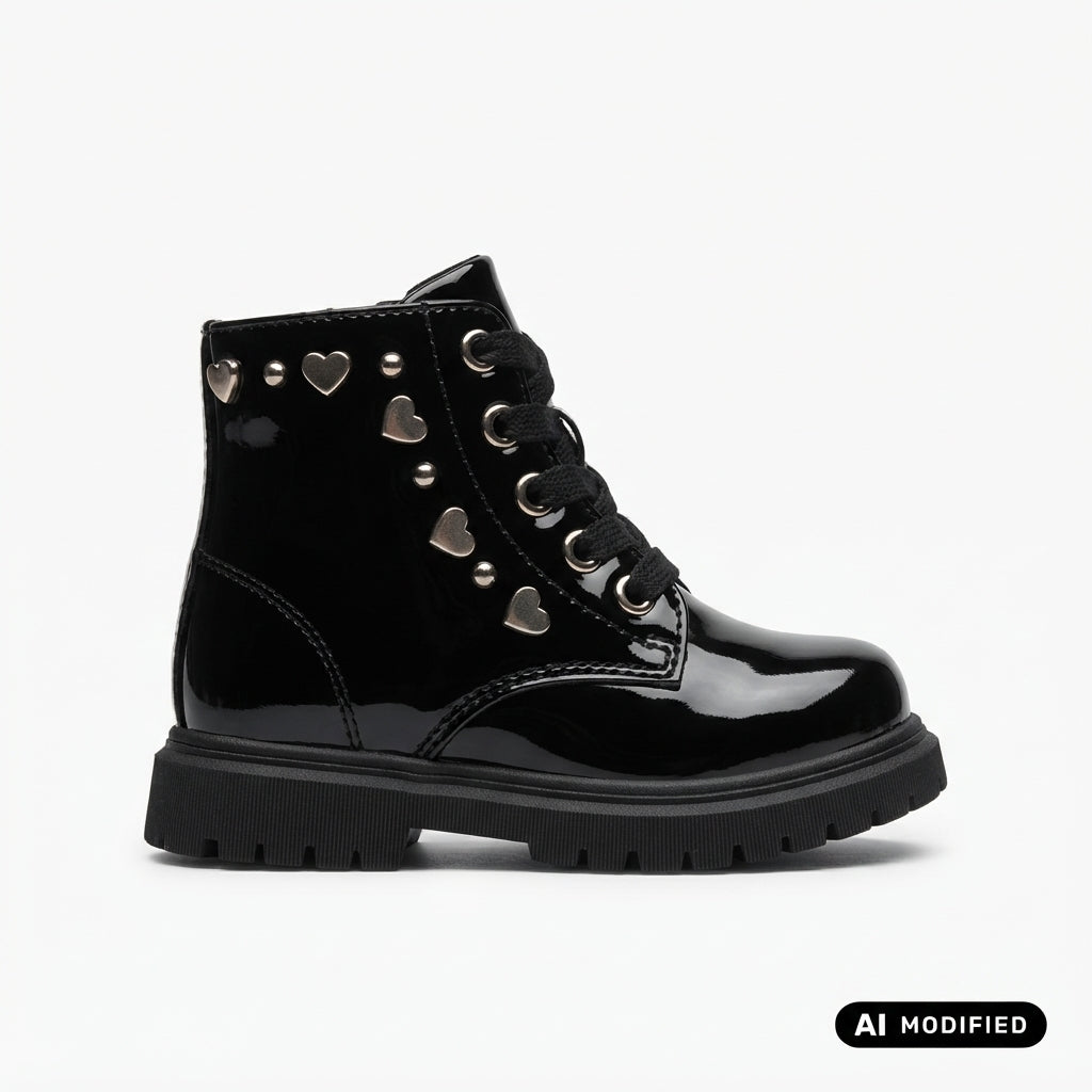 Cult T-761 Bimba Nero - Stivali in Vernice con Cerniera Laterale