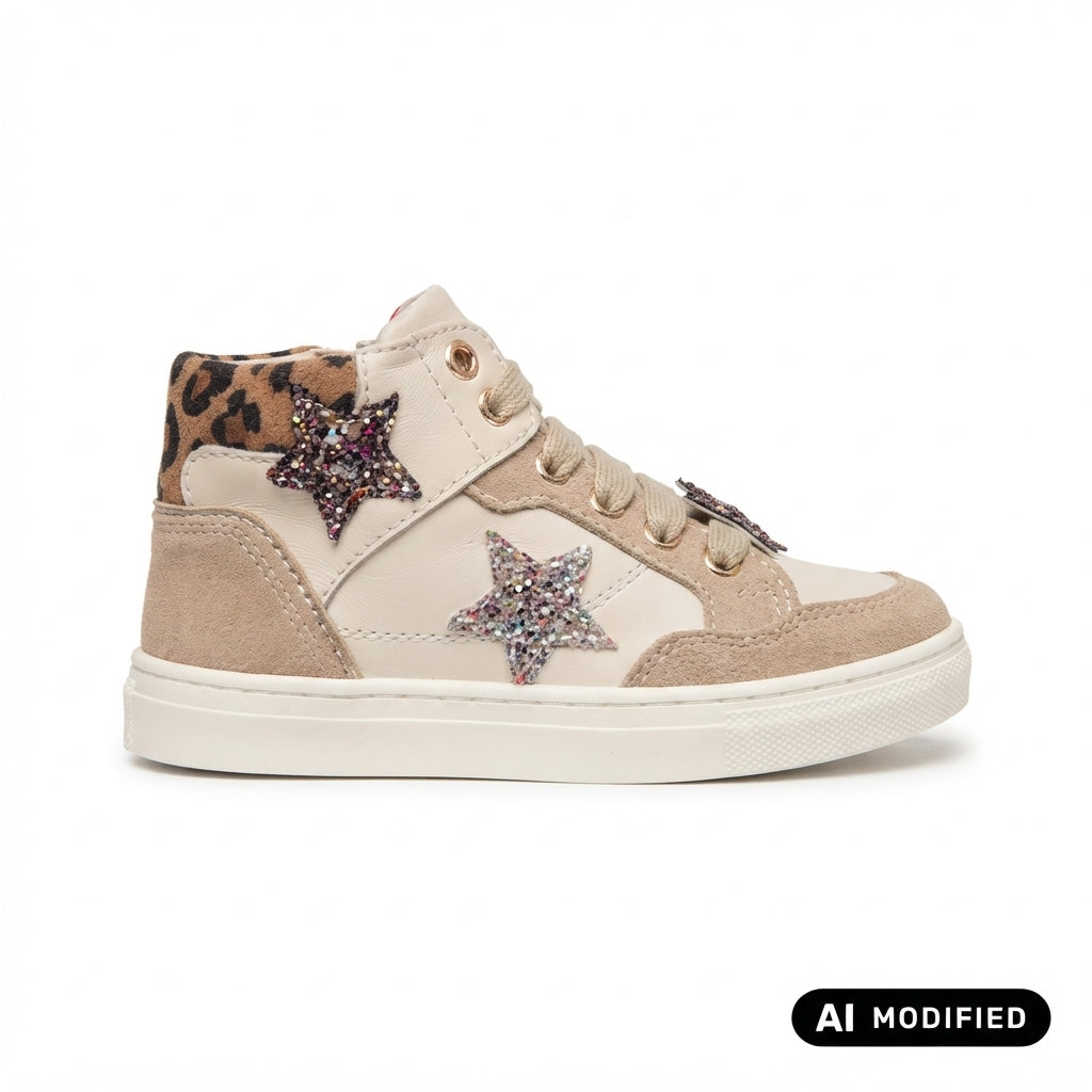 Balducci Sneakers Alte BUTT1972 Bambina Beige - Scarpe con Cerniera