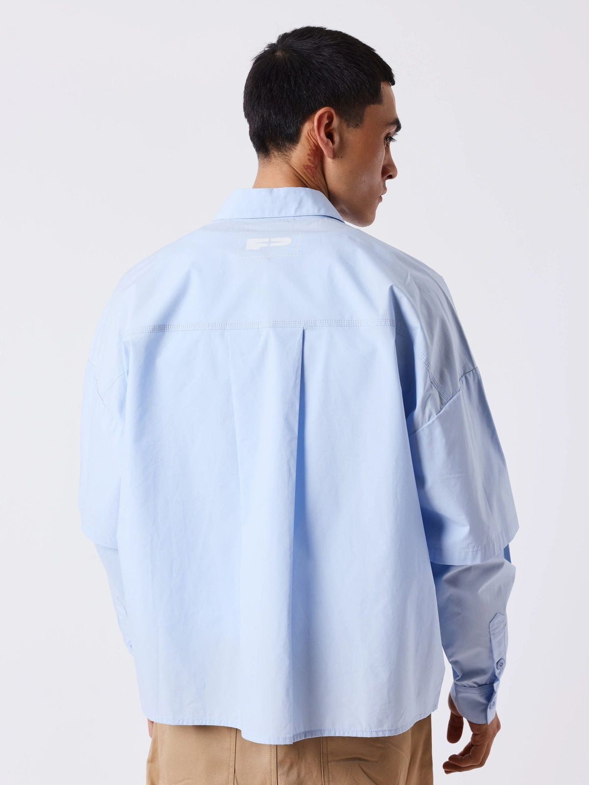 PxP Camicia doppia manica elegante 2633311 celeste