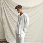 Set Lino Coordinato Camicia e Pantalone Uomo