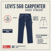 Levi's 568 Carpenter Loose Straight 558490033 Uomo Blu - Jeans