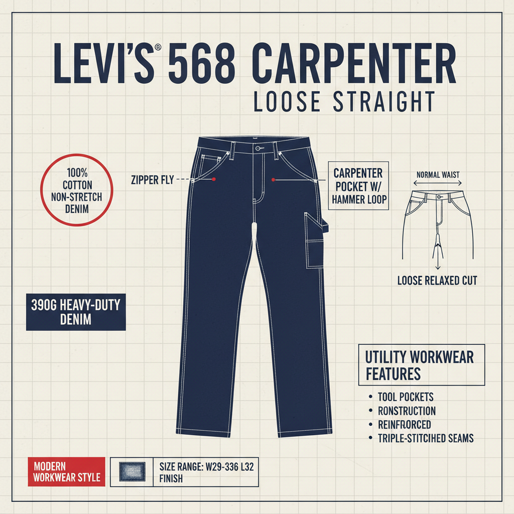 Levi's 568 Carpenter Loose Straight 558490033 Uomo Blu - Jeans