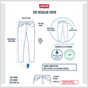Levi's Jeans 502 Regular Taper 295070031 Nightshine Nero Uomo